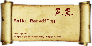 Palku Radvány névjegykártya